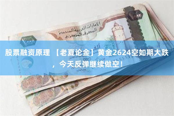 股票融资原理 【老夏论金】黄金2624空如期大跌，今天反弹继续做空！