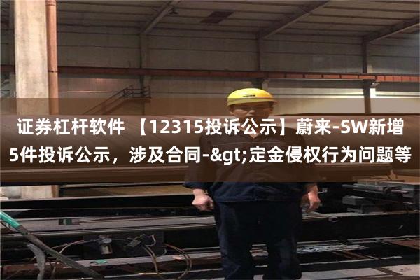 证券杠杆软件 【12315投诉公示】蔚来-SW新增5件投诉公示，涉及合同->定金侵权行为问题等